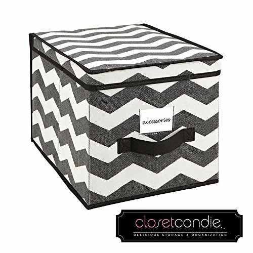 HouseCandie Storage Box with Chevron Faux Jute Design - Decorative Organizer for Home, Office, or Nursery | Perfect for Storing Toys, Blankets, and Home Essentials