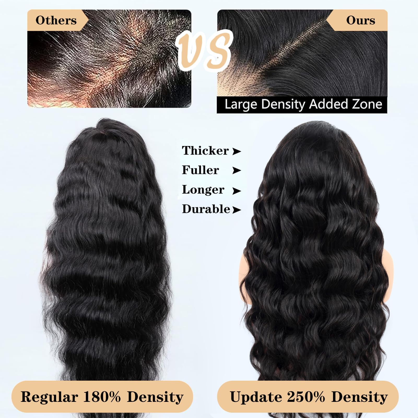 250% Density 13x4 HD Transparent Lace Front Wigs - Body Wave Human Hair Wigs for Black Women | Glueless, Pre-Plucked with Baby Hair (18 Inch) | Perfect for Daily Wear, Parties & Special Occasions