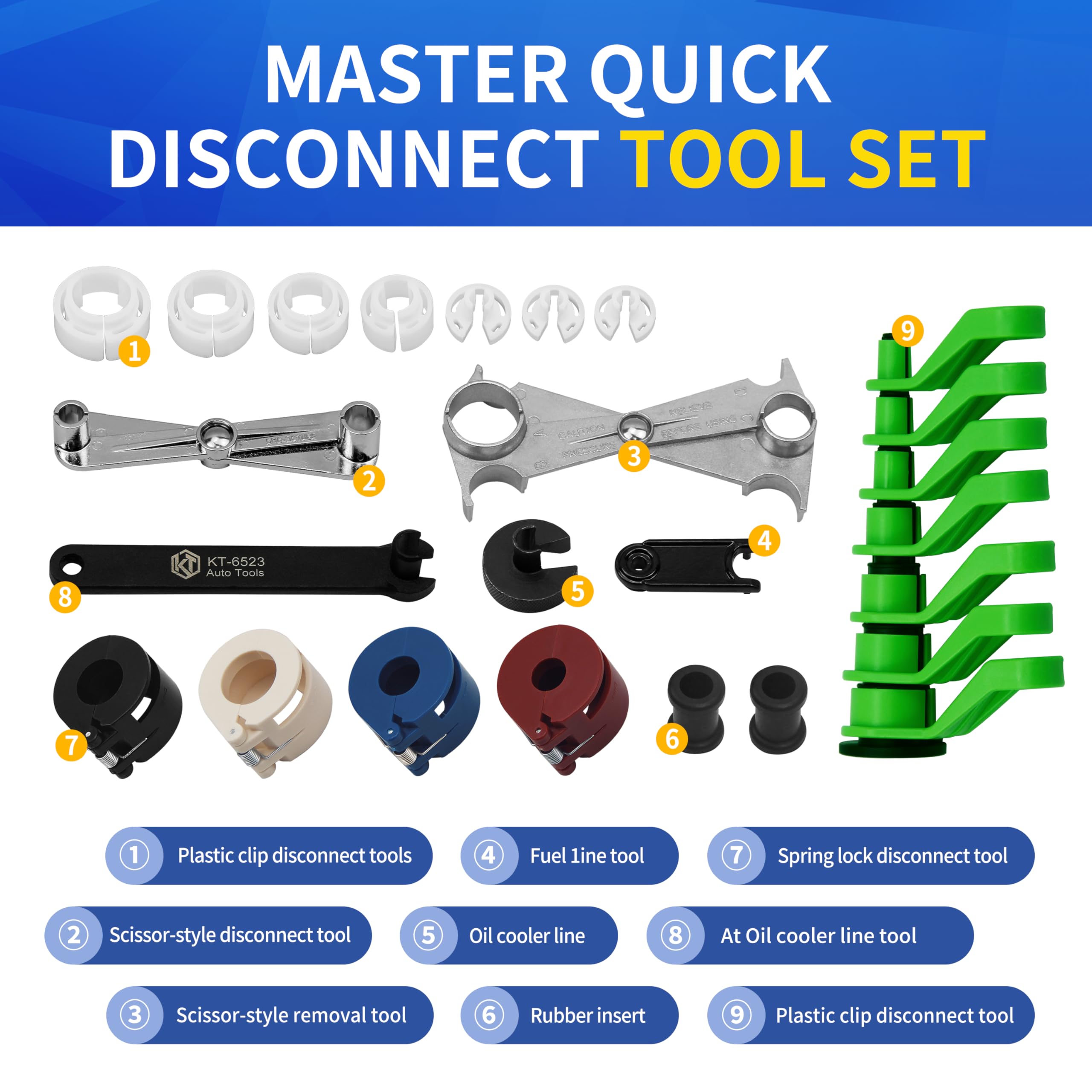 Professional Quick Disconnect Tool Set - Universal Fuel Line & A/C Disconnect Kit for Automotive Repair | Transmission Line Removal Tool for Ford, GM, Toyota & More | Perfect for Mechanics & DIY Car Maintenance