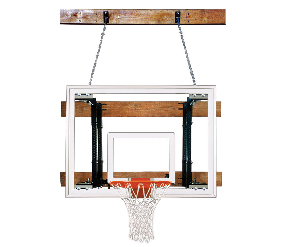 First Team FoldaMount46 Folding Wall Mount Basketball Hoop - Adjustable Height & Durable Backboard for Driveway, Gym & Outdoor Play