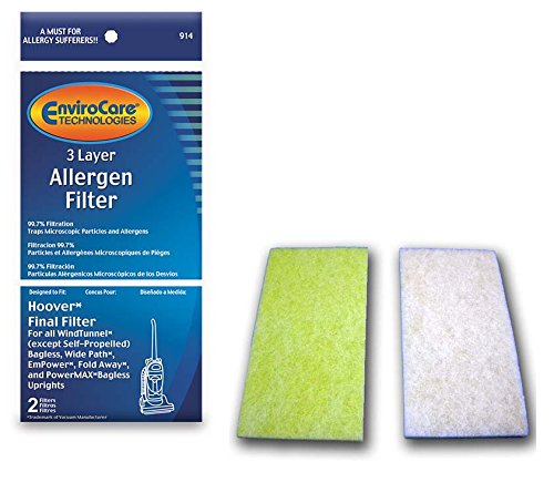 EnviroCare Premium 3-Layer Replacement Vacuum Cleaner Filters - Compatible with Hoover Windtunnel Upright Vacuums - HEPA Filtration for Dust, Allergens & Pet Hair - Ideal for Home Cleaning & Allergy Relief