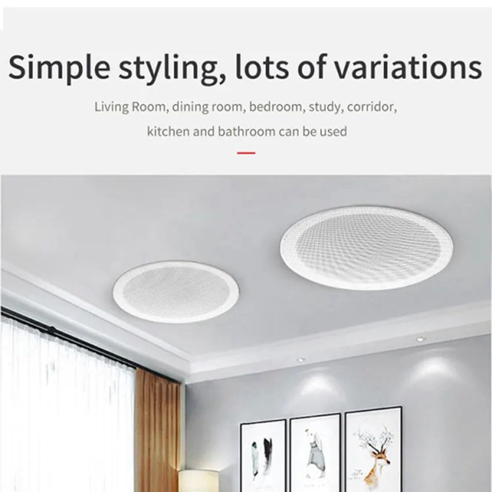 Desikixudy Built-in Amplifier Full Range Bluetooth Ceiling Speaker for Home Theater & Background Music - Easy Installation & Use - Perfect for Living Rooms, Kitchens, and Commercial Spaces