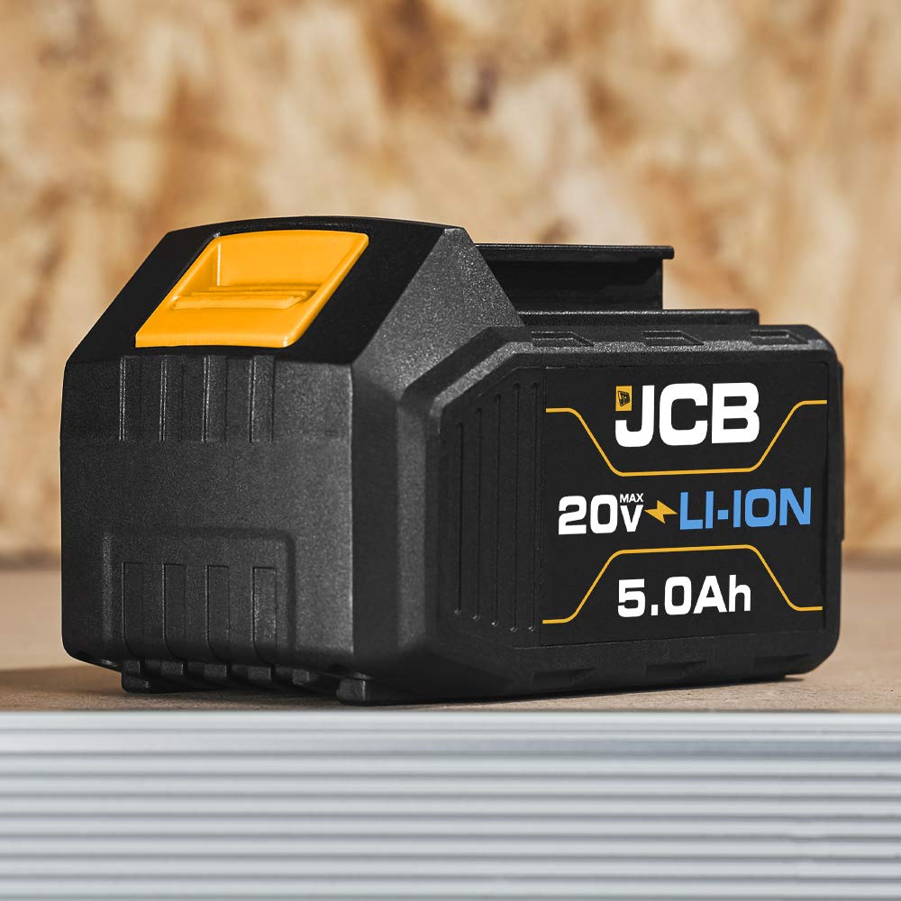 JCB 20V 5.0Ah Lithium-Ion Battery with Charge Indicator - Compatible with JCB 20V Power Tools (Drill, Jigsaw, Circular Saw) - Perfect for Construction, Woodworking & DIY Projects