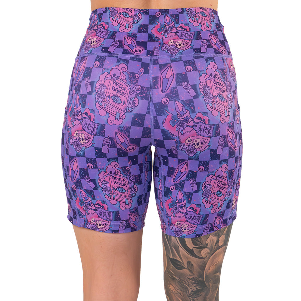 Spellbound Women's High Waist Yoga Shorts - Breathable Workout Shorts for Running, Gym & Lounge - Comfortable Stretchy Athletic Shorts
