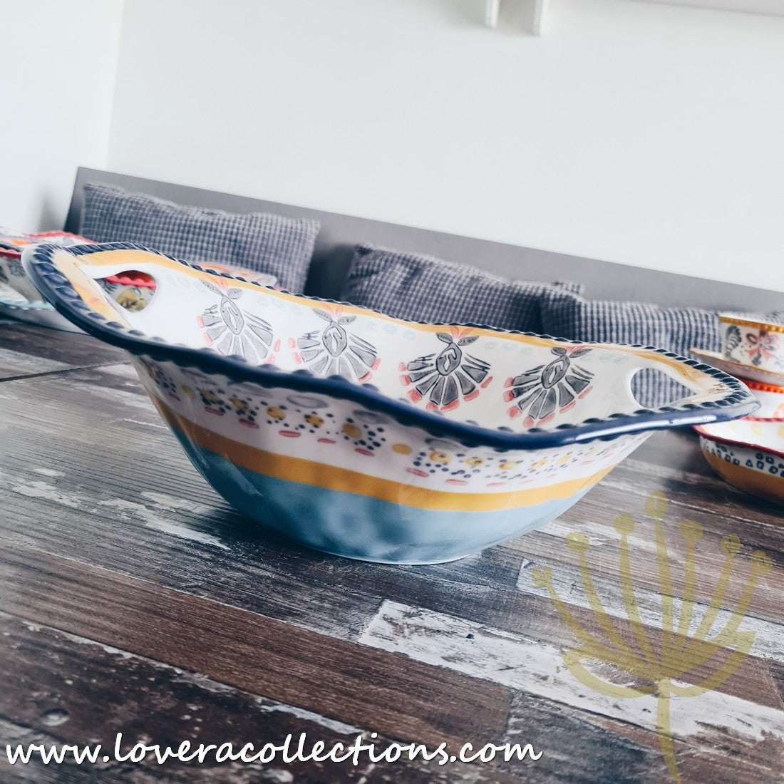 Stylish Afrocentric Light Blue Dinnerware & Serveware Set - Perfect for Family Dinners, Entertaining Guests & Cultural Celebrations