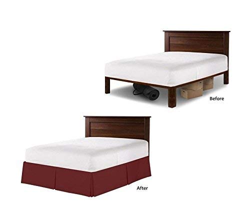 Premium 550 Thread Count Egyptian Cotton Queen Size Bed Skirt - 14 Inch Drop Length, White Solid Tailored Design for Luxury Bedroom Decor | Perfect for Master Bedrooms, Guest Rooms & Hotel Styling