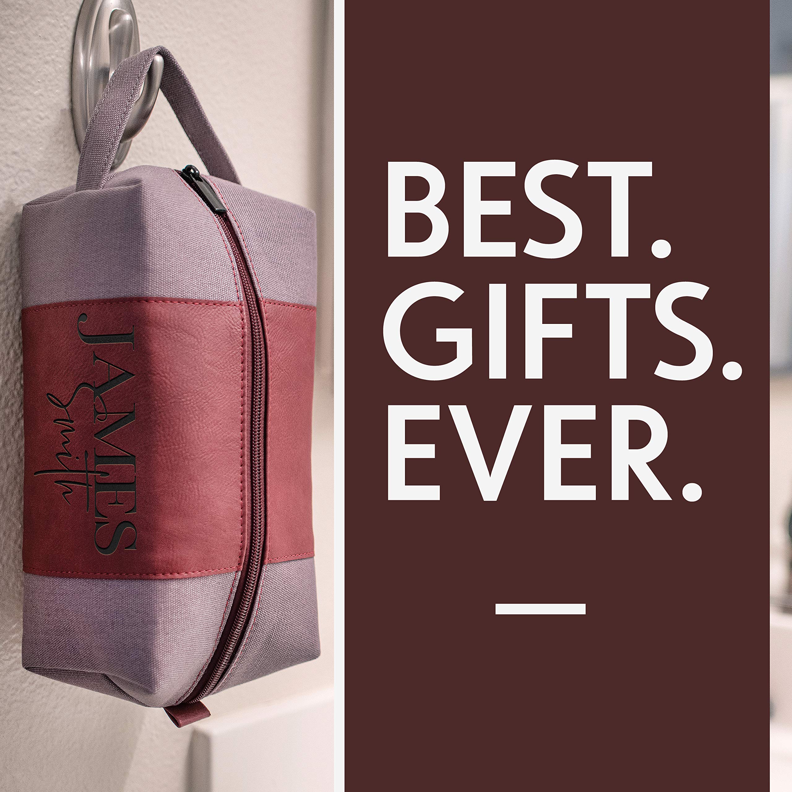 Personalized Toiletry Bag for Men - 12 Unique Designs | Waterproof Canvas Shaving Dopp Kit | Ideal Dad Gifts & Travel Essentials | Perfect for Business Trips, Gym, Camping & Vacation