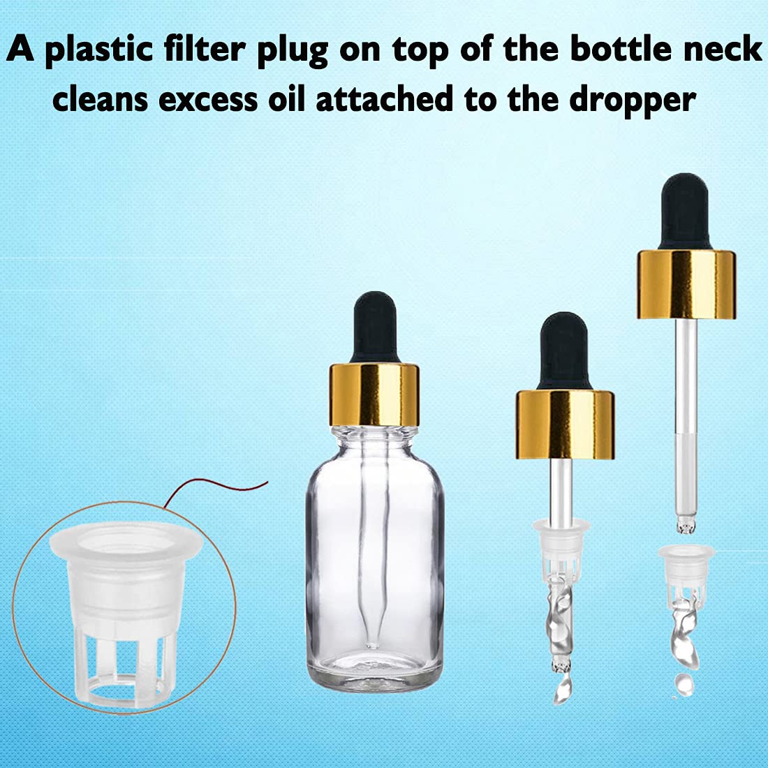 PHARCOS 10ML Essential Oil Glass Bottles with Euro Dropper - 4 Pack, Leak Proof Refillable DIY Beauty Containers with Gold Ring & Black Silicone Teat - Perfect for Aromatherapy, Homemade Serums & Travel Size Skincare