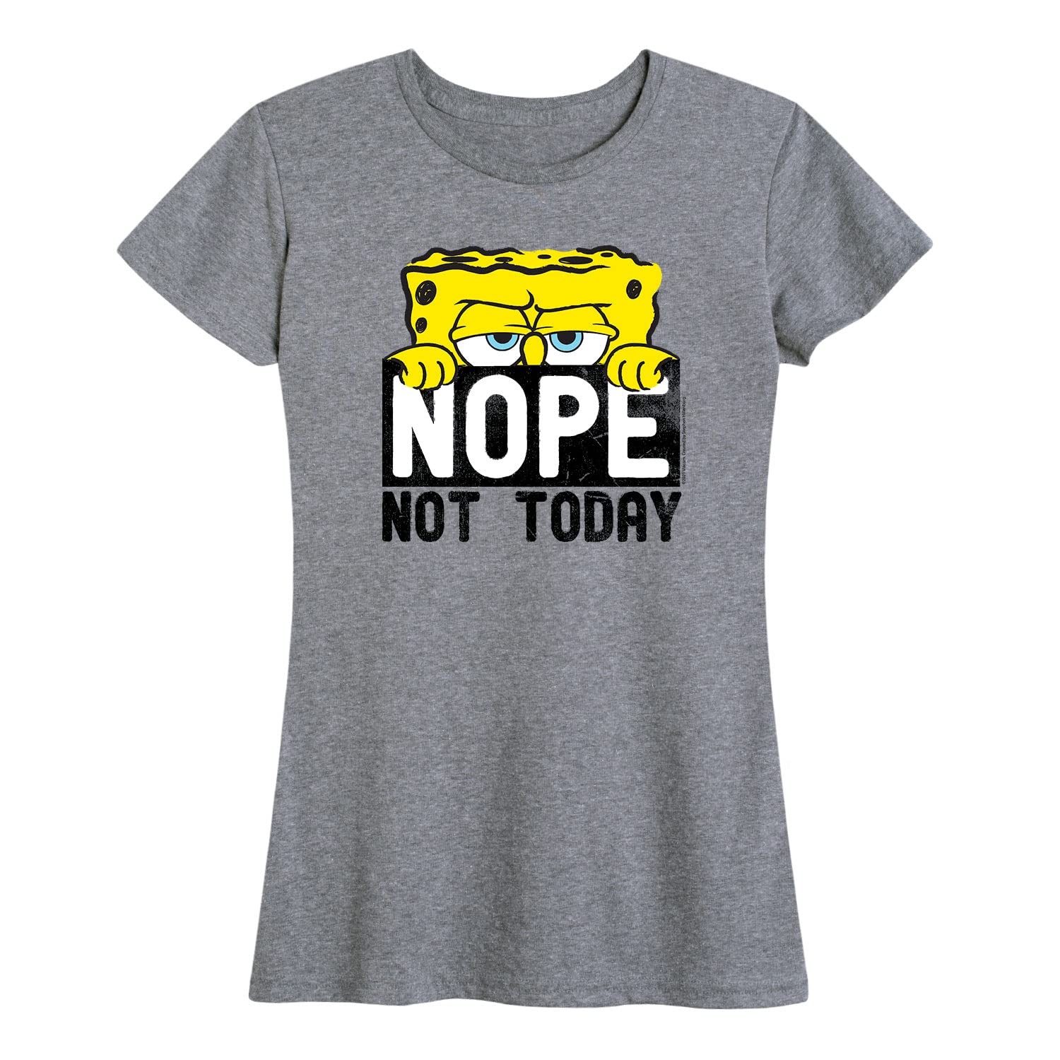 Spongebob Squarepants 'Not Today' Women's Graphic T-Shirt | Short Sleeve Cotton Tee | Casual Wear, Cosplay & Gift for Fans