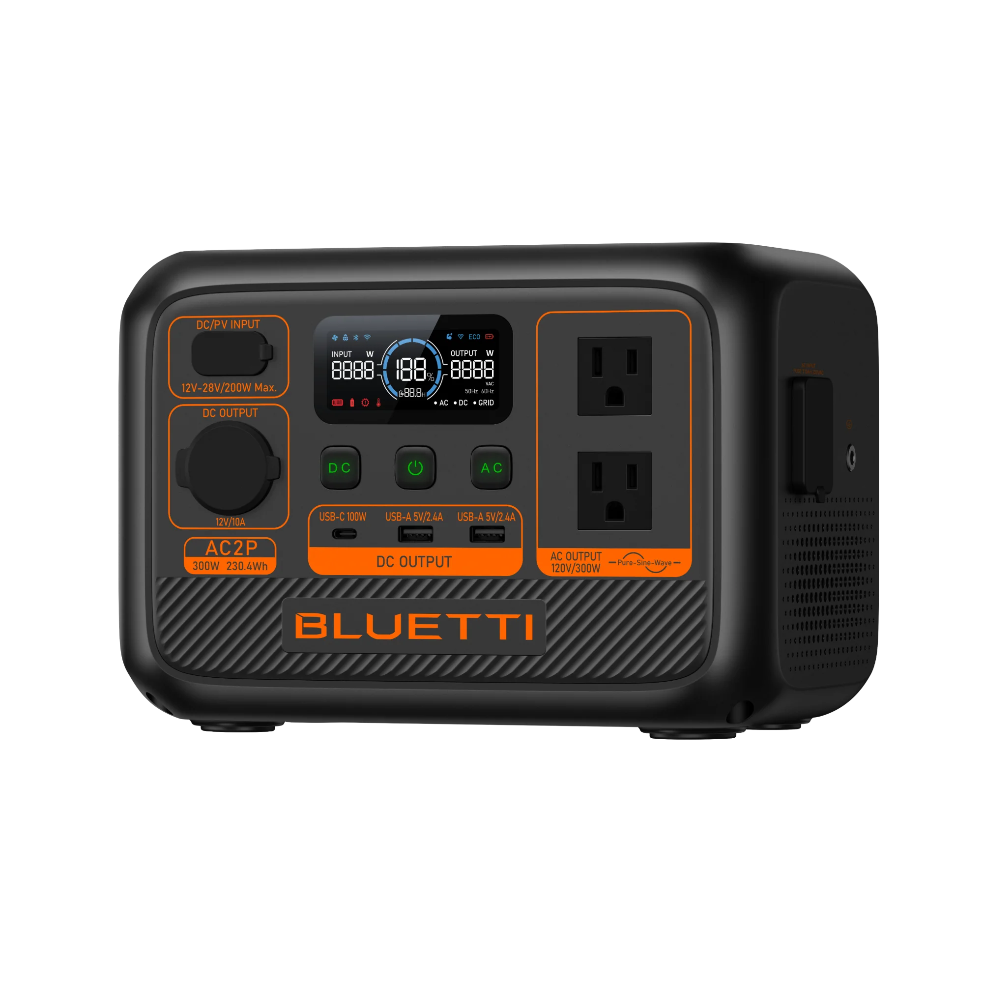 BLUETTI AC2P 300W Portable Power Station with 230.4Wh Capacity | Compact Solar Generator for Camping, Emergencies & Outdoor Adventures