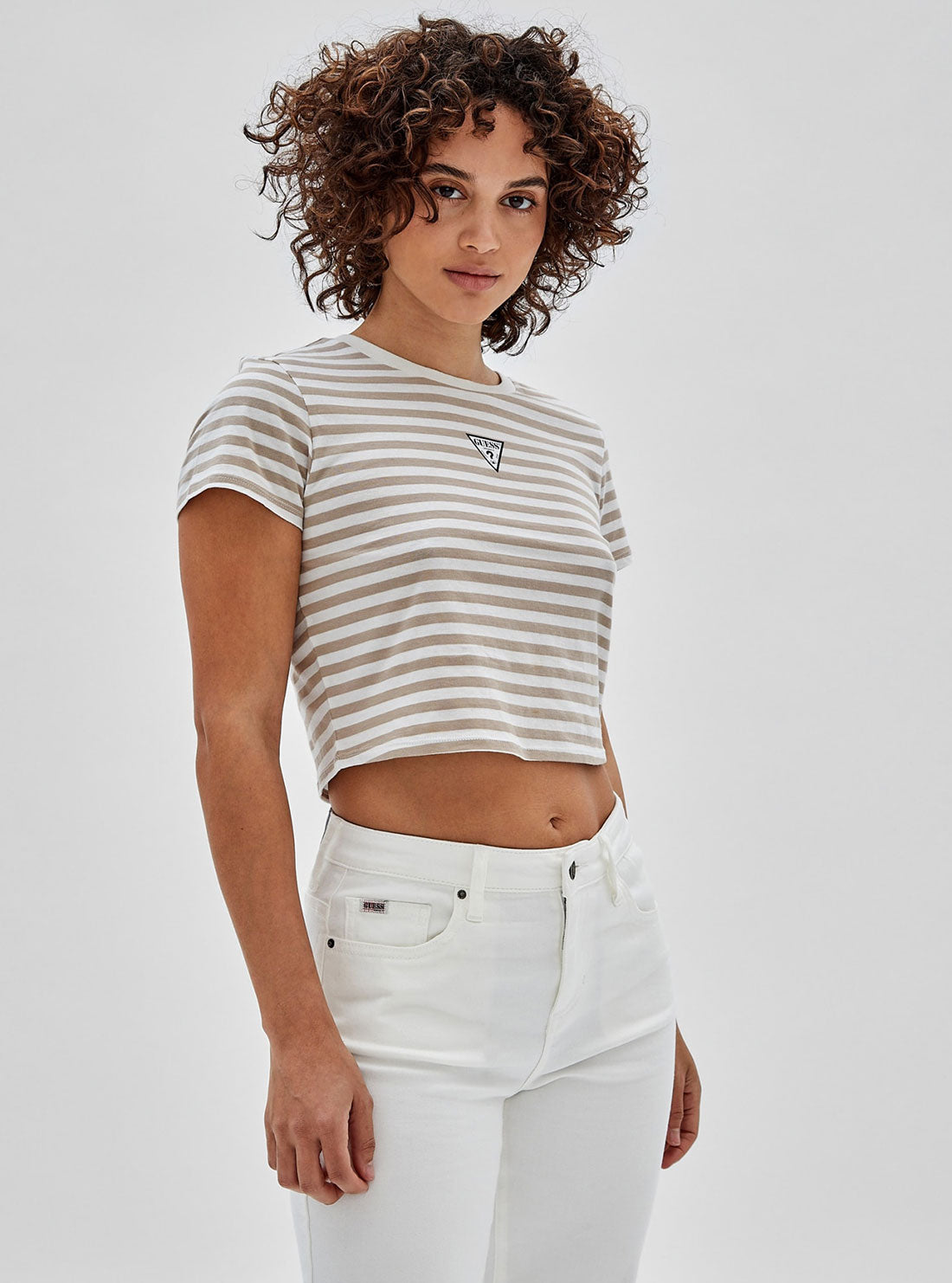 Guess Originals White Multi Clara Striped Baby T-Shirt - Soft Cotton Casual Outfit for Infants & Toddlers - Perfect for Playdates, Family Photos & Everyday Wear