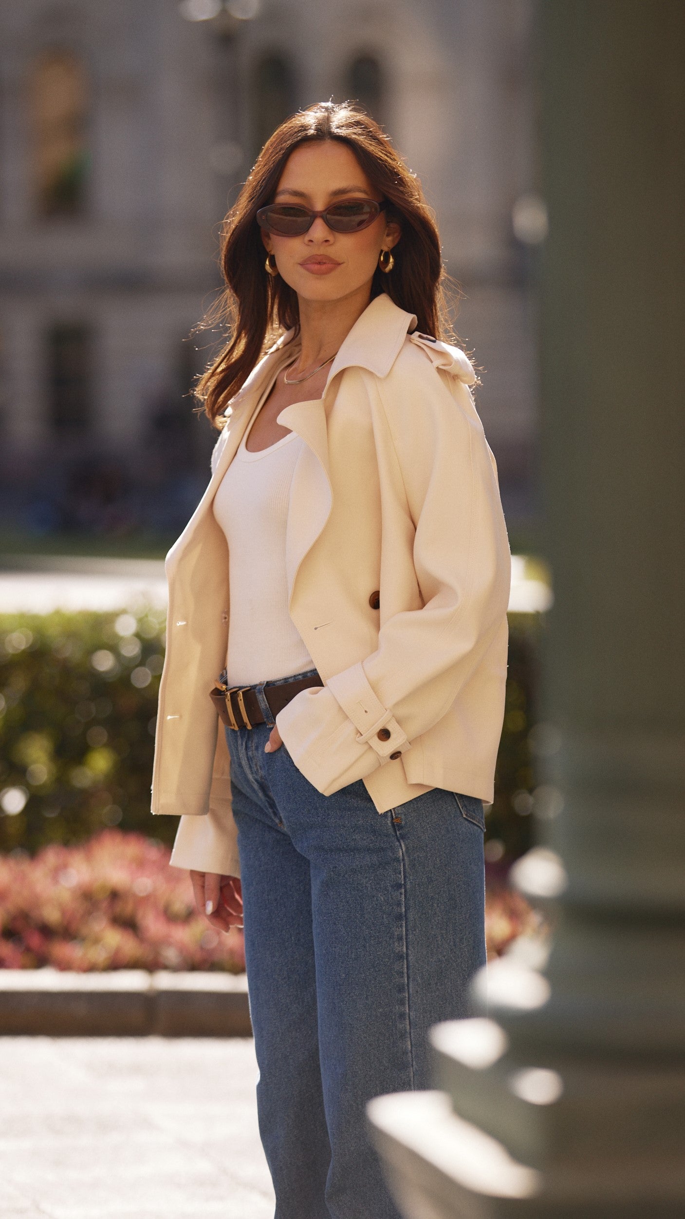 Juliette Jacket Women's Lightweight Cream Coat - Elegant Outerwear for Spring & Fall | Perfect for Office, Dating & Casual Outings