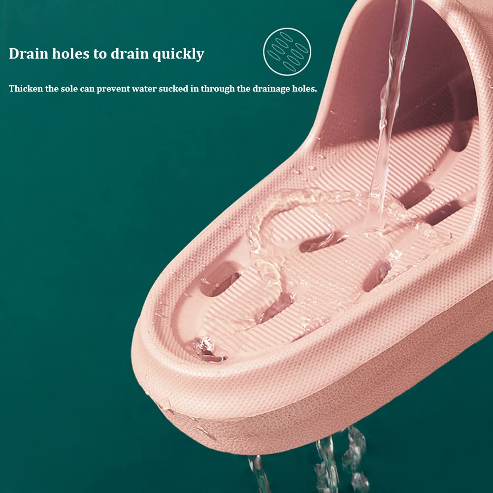 FINLEOO Cloud Slides for Women and Men - Non-Slip Shower Shoes & Cushioned Bathroom Sandals with Thick Sole - Comfortable Indoor/Outdoor House Slippers for Pool, Beach, Spa, and Home Use
