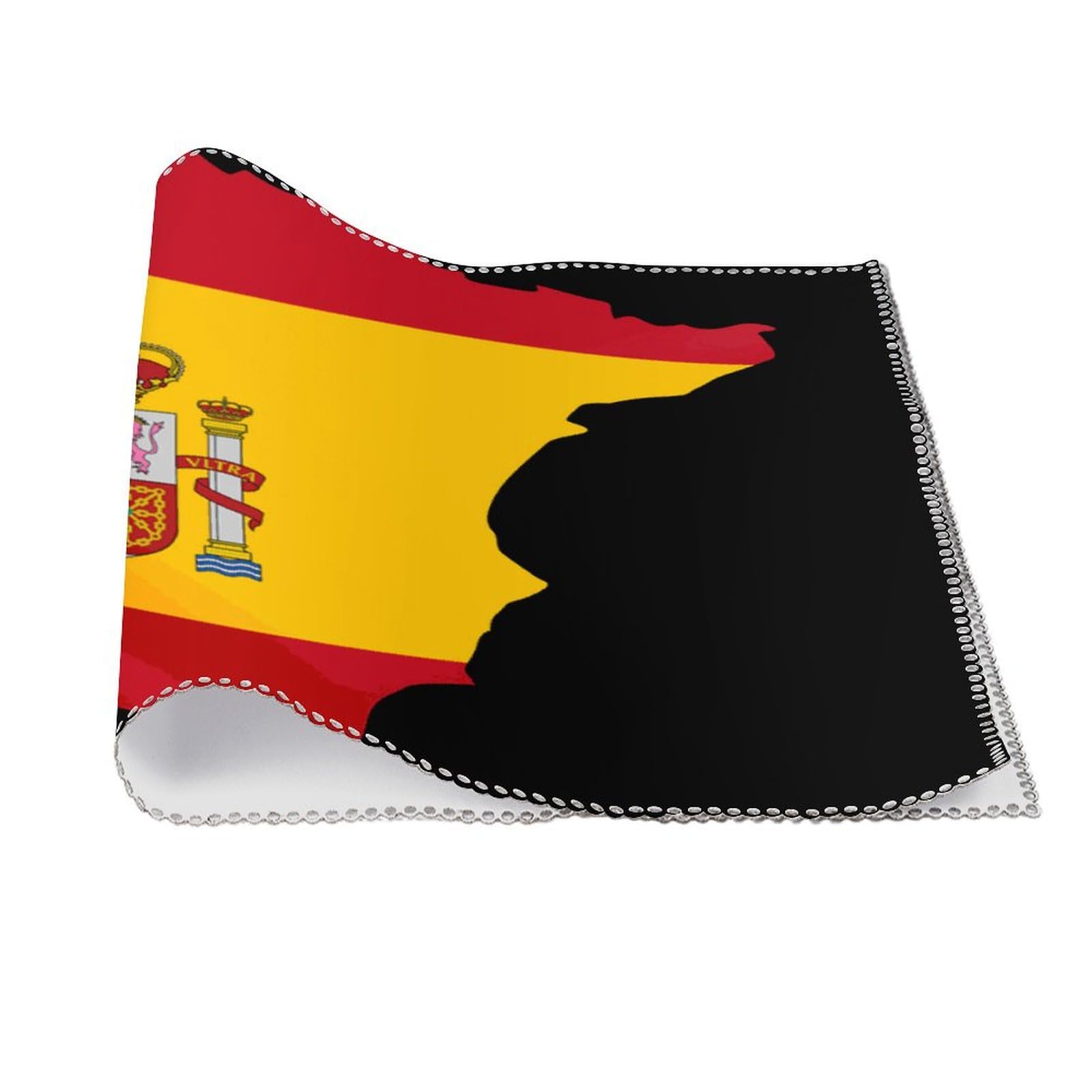 Spain Flag Map Placemats Set of 4 - Washable, Non-Slip & Heat-Resistant Cloth Table Mats for Dining - Perfect for Spanish Themed Parties, Restaurants & Home Decor