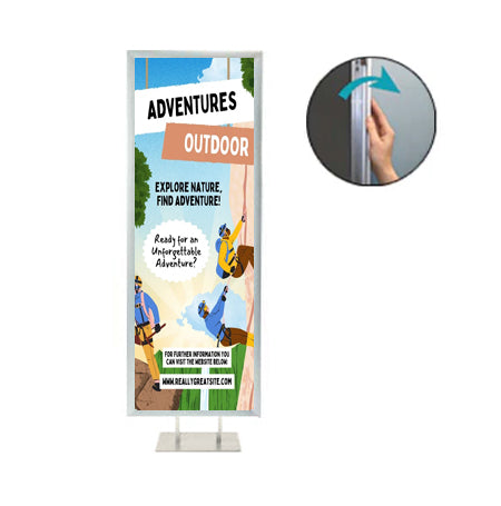 24x48 Double Pole Floor Stand Sign Holder | 1 1/4