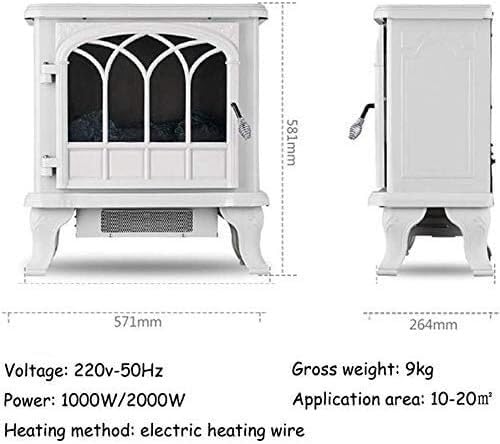 Electric Stove Heater 2000W - Adjustable Freestanding Indoor Fireplace with 3D Wood Burning Flame Effect - Perfect for Living Room, Bedroom & Office Heating