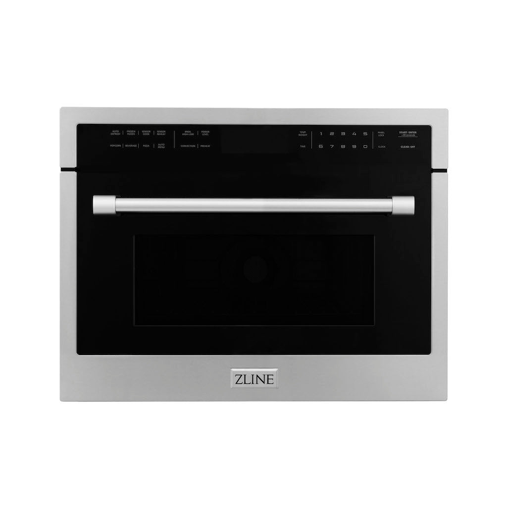 ZLINE 24 Inch Stainless Steel Built-In Convection Microwave Oven with Speed Cooking & Sensor Technology - Perfect for Modern Kitchens, Small Spaces, and Fast Meal Prep (MWO 24)