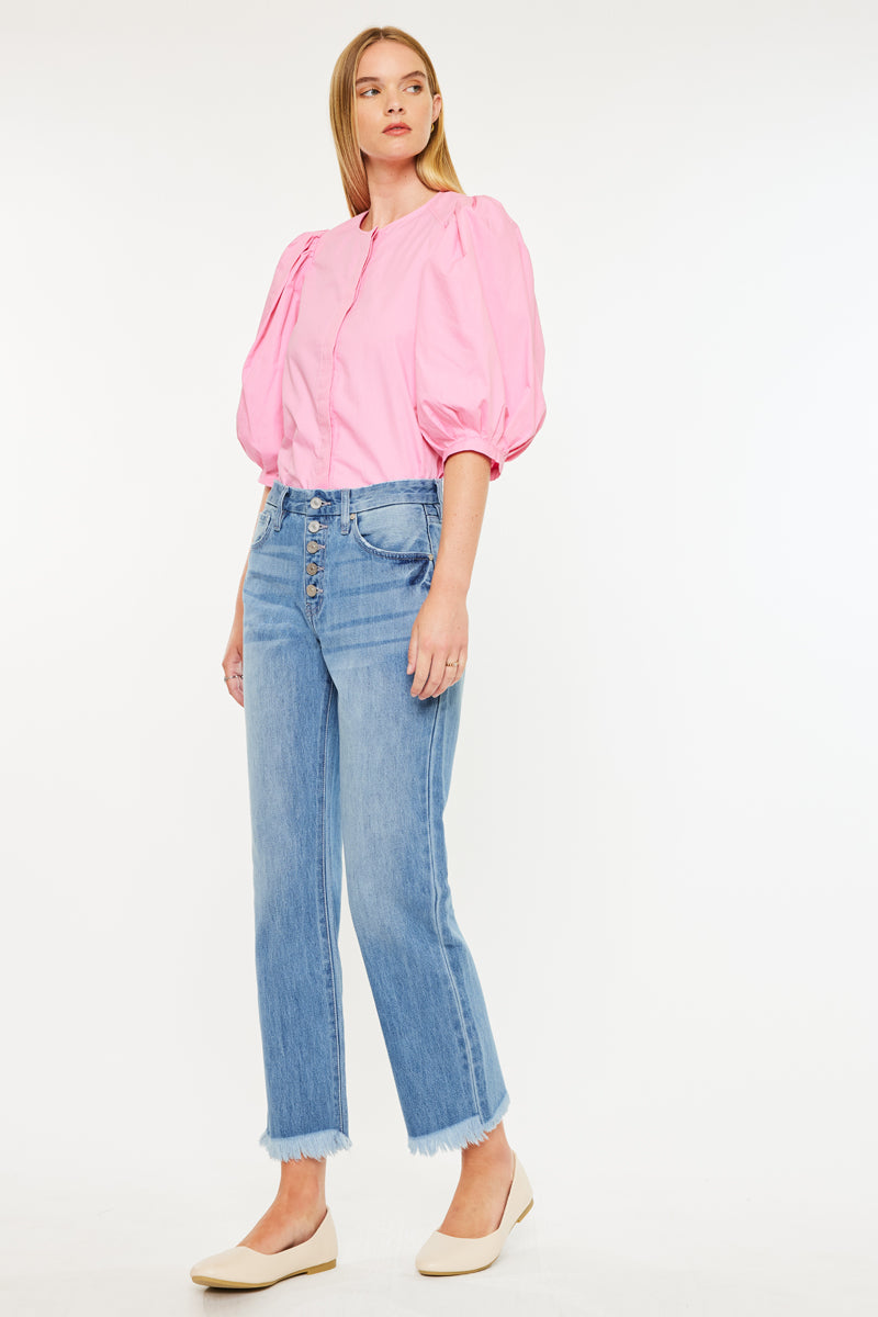 Taurus High Rise Straight Leg Jeans for Women - Stretchy Denim Pants, Comfortable & Flattering Fit - Perfect for Casual Wear, Office & Date Nights