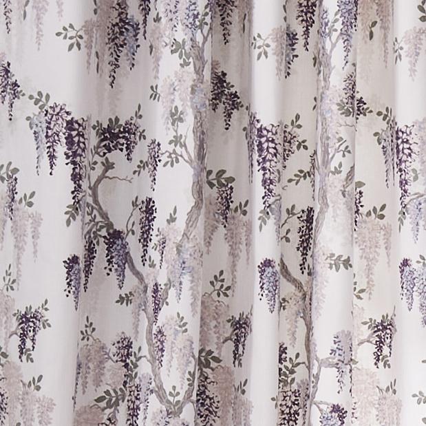 Laura Ashley Wisteria Garden Eyelet Curtains - Floral Print Blackout Window Drapes for Living Room & Bedroom (Iris Pattern) | Elegant Home Decor & Light Blocking Curtain Panels