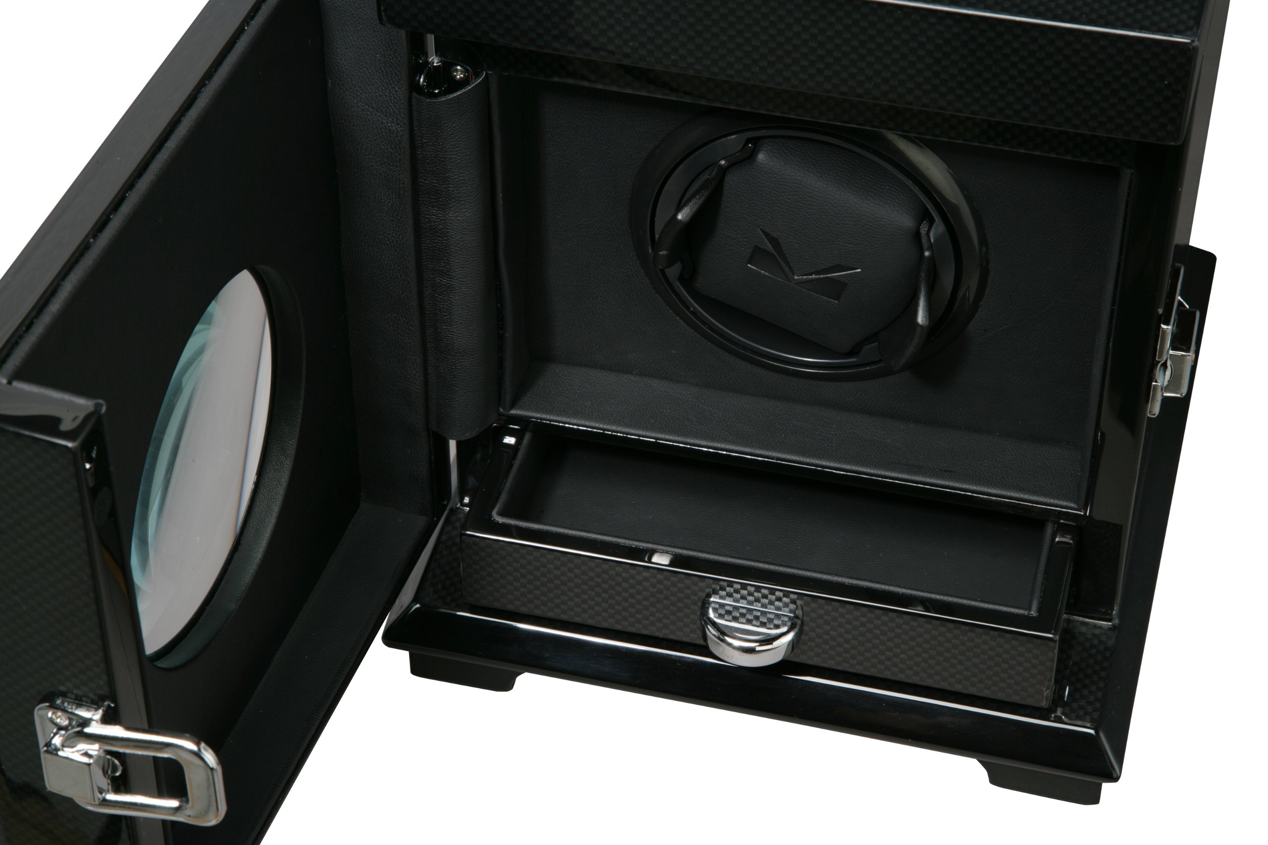 Volta 31-560010 Belleview Collection Single Carbon Fiber Watch Winder - Premium Automatic Watch Storage for Men & Women - Perfect for Home, Office or Travel Use