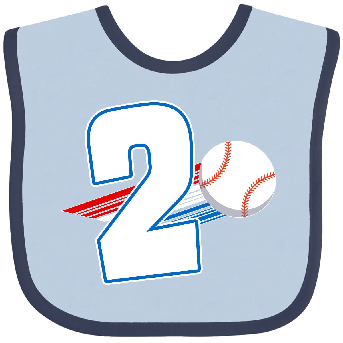 Inktastic Second Birthday Baseball Baby Bib - Adorable & Absorbent for Toddlers - Perfect for Parties, Mealtime & Photo Shoots