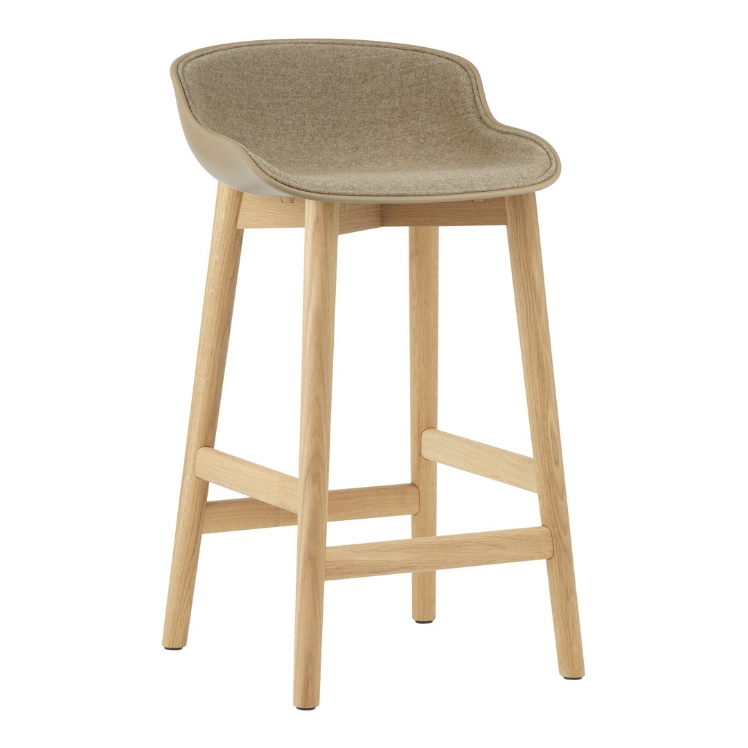 Premium Hyg Counter Stool with Front Upholstered Seat and Wood Base - Perfect for Kitchen Islands, Bars & Breakfast Nooks