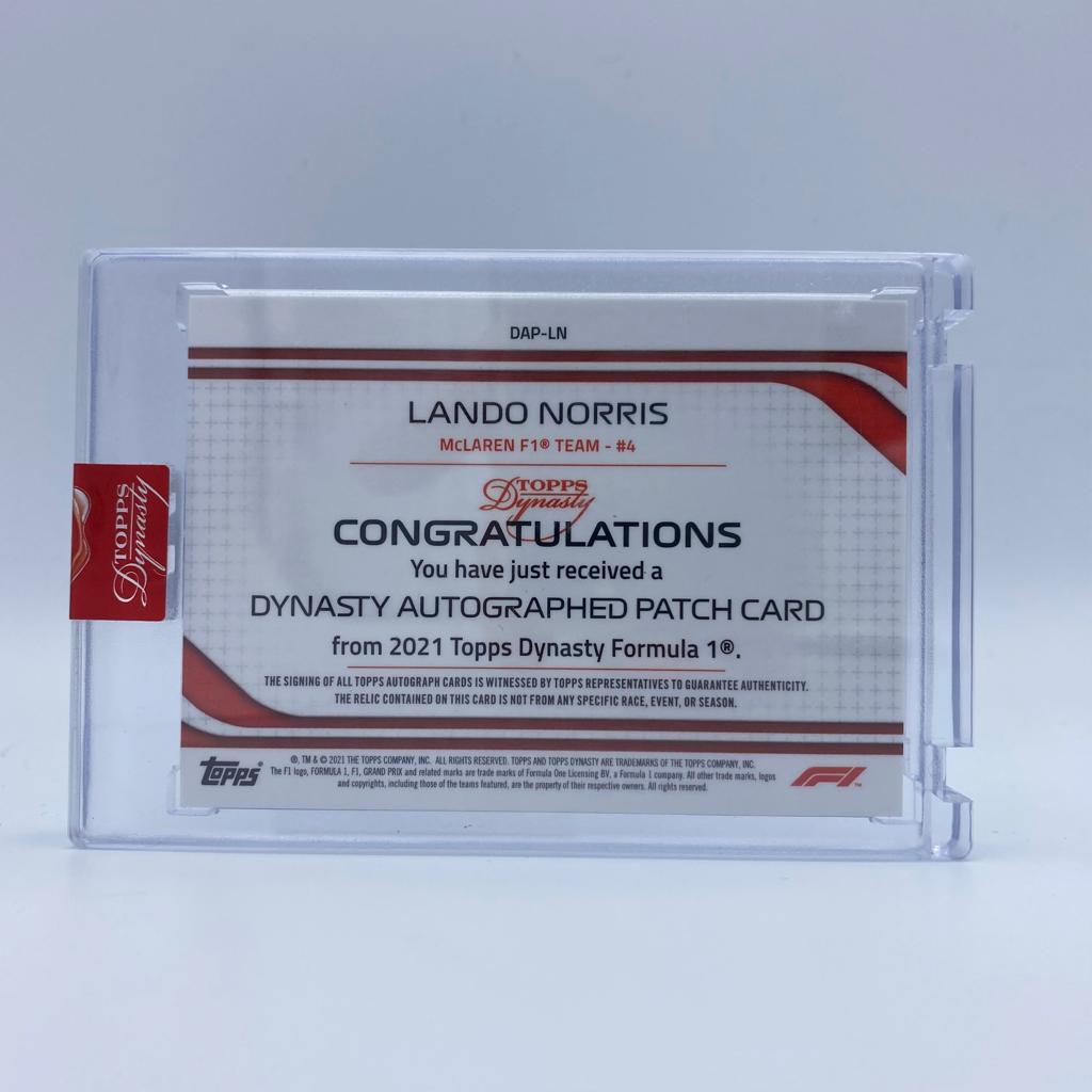 Lando Norris #4 McLaren Dynasty Autograph Patch LN III - Perfect for F1 Collectors, Sports Memorabilia Fans, and Racing Enthusiasts