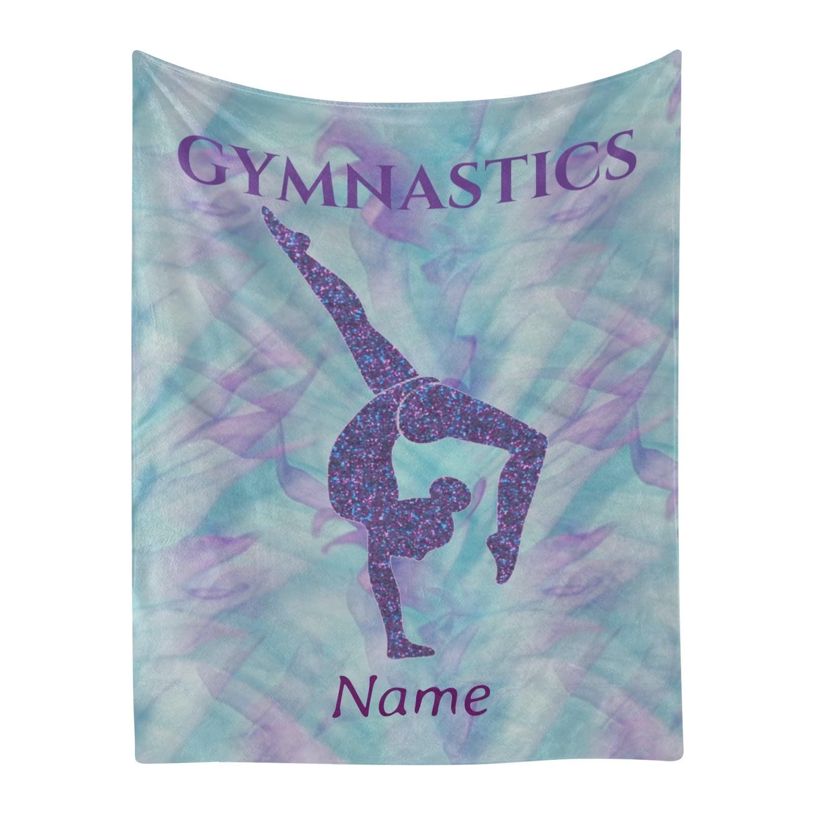 Custom Personalized Pastel Sparkle Gymnastics Fleece Blanket 50