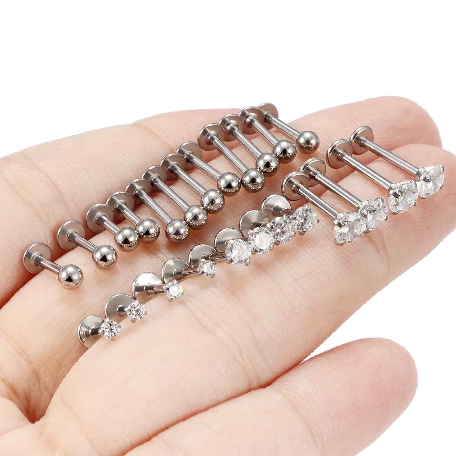 16G Lip Rings - Surgical Steel Labret Jewelry for Monroe, Medusa, Snake Bite Piercings - Silver, Black & Gold Options - Perfect for Conch, Tragus, Forward Helix & Cartilage Earrings - Stylish Body Jewelry for Women (Great for Parties, Date Nights & Self-Expression)