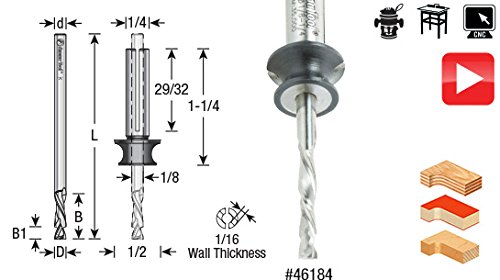Amana Tool - 46184 Solid Carbide Compression 3-Piece Router Bit Set with Two 46180 Bits | Perfect for Woodworking, Cabinetry & CNC Machining