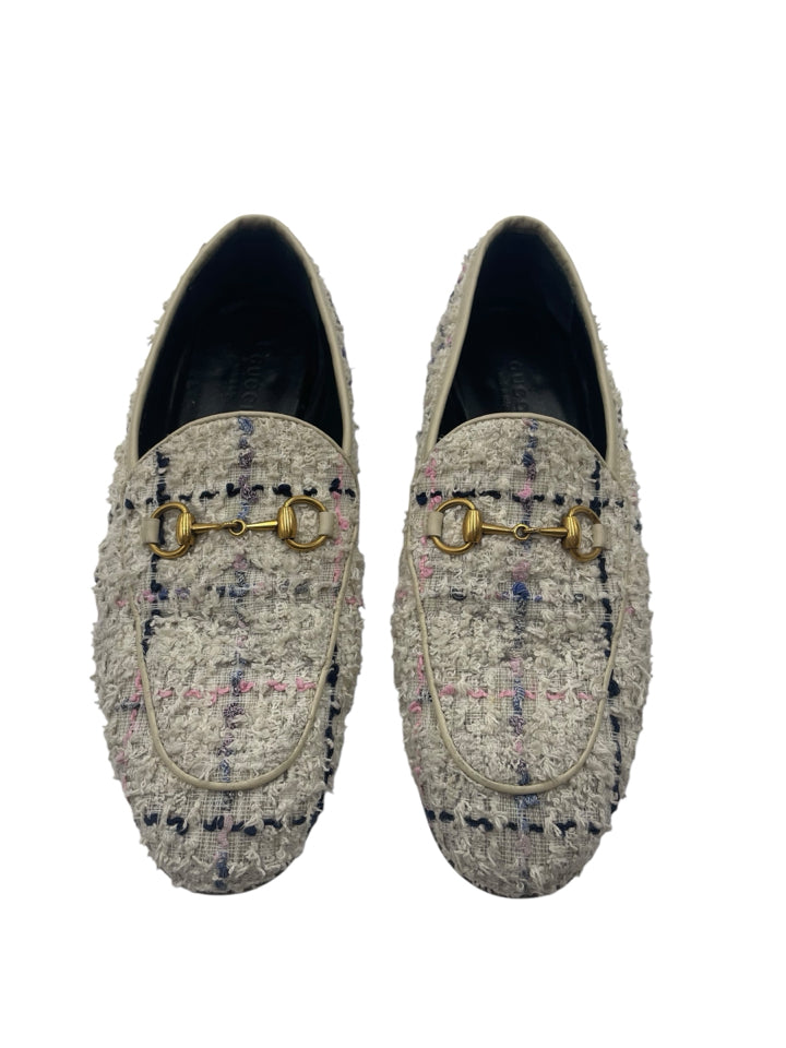 Gucci Women's Tweed Horsebit Loafers Size 37 (US 7) - Classic Luxury Flats for Office, Parties & Formal Events