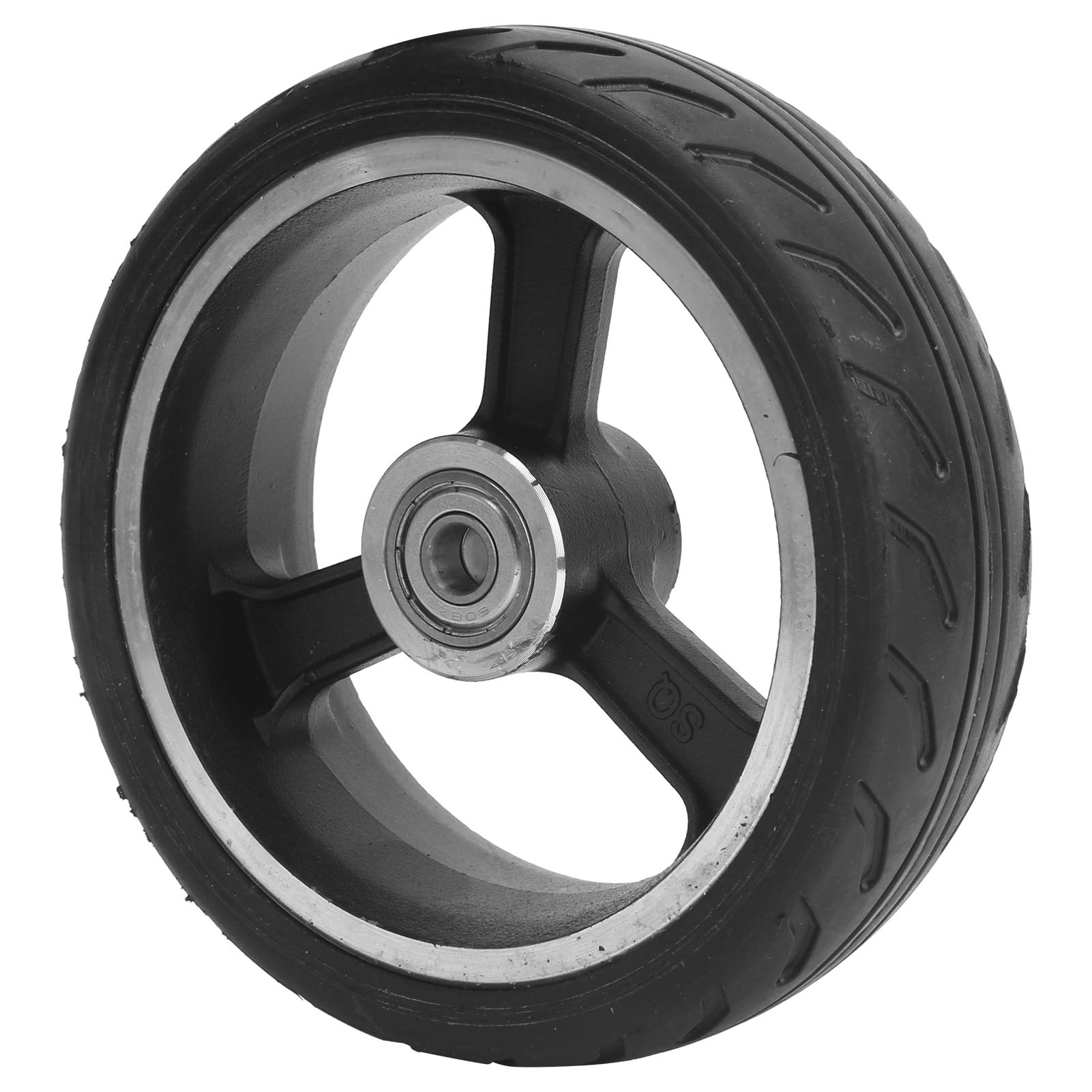 5 Inch Solid Rubber Tires for Electric Scooter - Anti-Skid Replacement Wheels with Rim Set | Durable E-Scooter Tire Upgrade for Commuting & Urban Travel