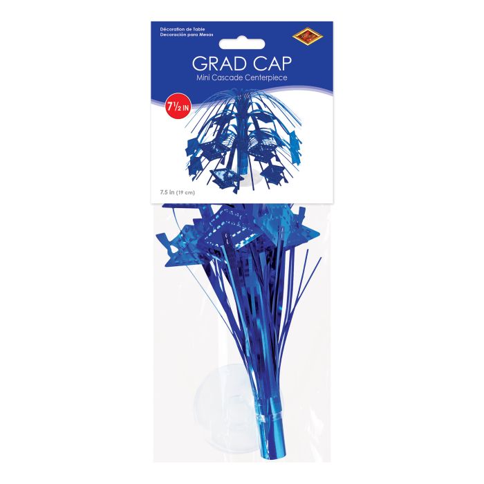 12 Pack Beistle Blue Graduation Cap Mini Cascade Centerpieces - Perfect for Graduation Party Decorations, Table Centerpieces, and Photo Backdrops