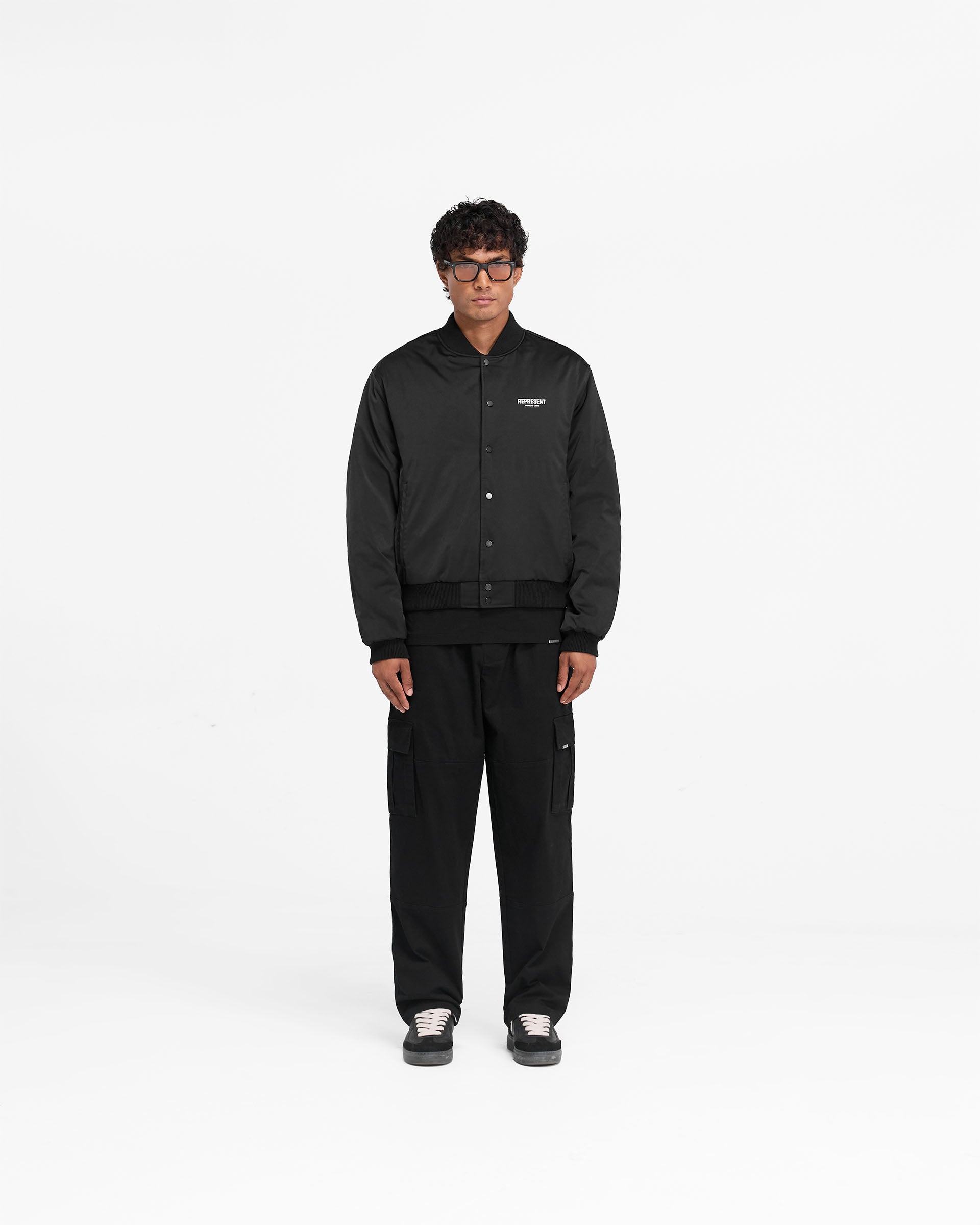 Represent Owners Club Souvenir Jacket - Black | Vintage Baseball Style Varsity Jacket for Men & Women | Perfect for Streetwear, Casual Outfits & Hip Hop Fashion