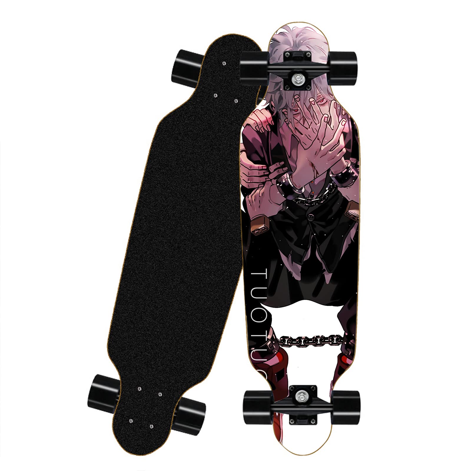 Chengnuo 31-Inch My Hero Academia Shigaraki Tomura Anime Skateboard - 8-Layer Maple Cruiser Deck with 4 Wheels for Beginners & Adults - Perfect for Commuting, Tricks & Street Skating