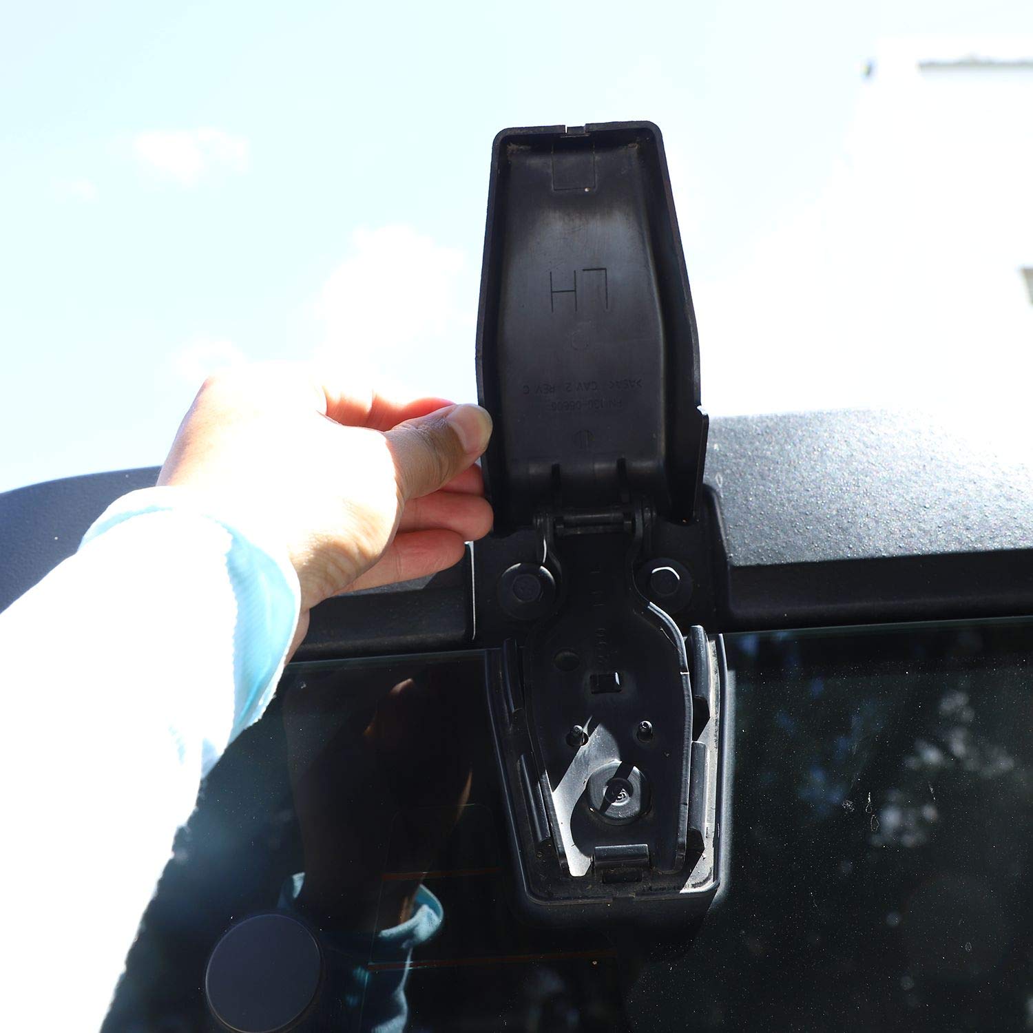 Jeep JK Rear Window Hinge Covers (Right & Left) - Tailgate Rear Door Hinge Cover Trim for 2007-2018 Jeep Wrangler JK JKU - Exterior Accessories - Black (2pcs) - Perfect for Off-Road Protection & Style Enhancement