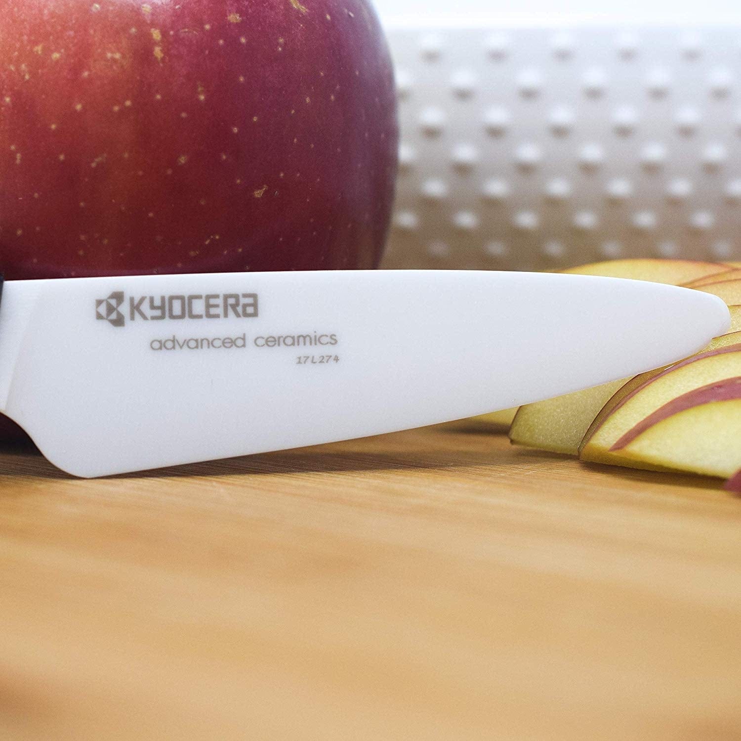Kyocera 3-Inch Ceramic Paring Knife with Green Handle - Sharp Kitchen Knife for Precise Peeling, Slicing & Fruit Cutting - Perfect for Home Chefs & Professional Cooking