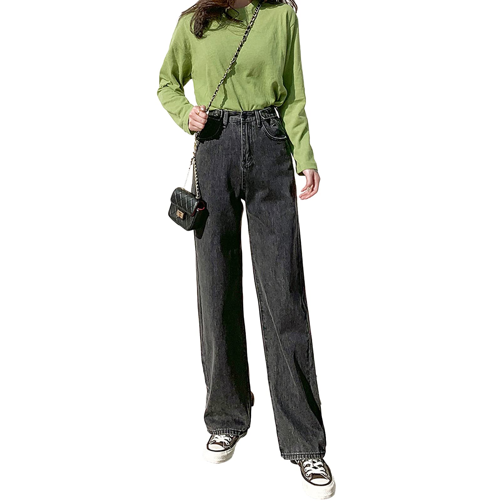 **Women's Vintage High Waist Wide Leg Jeans - Retro Boyfriend Baggy Denim Pants for Casual Outfits & Streetwear Fashion | Perfect for Everyday Wear, Parties & 90s Style Looks**