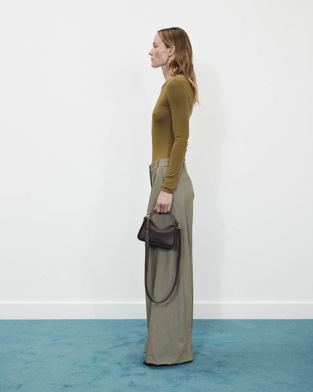 Mini Clementine Crossbody Bag in Charcoal Pebbled Leather with Gold Hardware - Perfect for Everyday Use, Work, and Evening Outings
