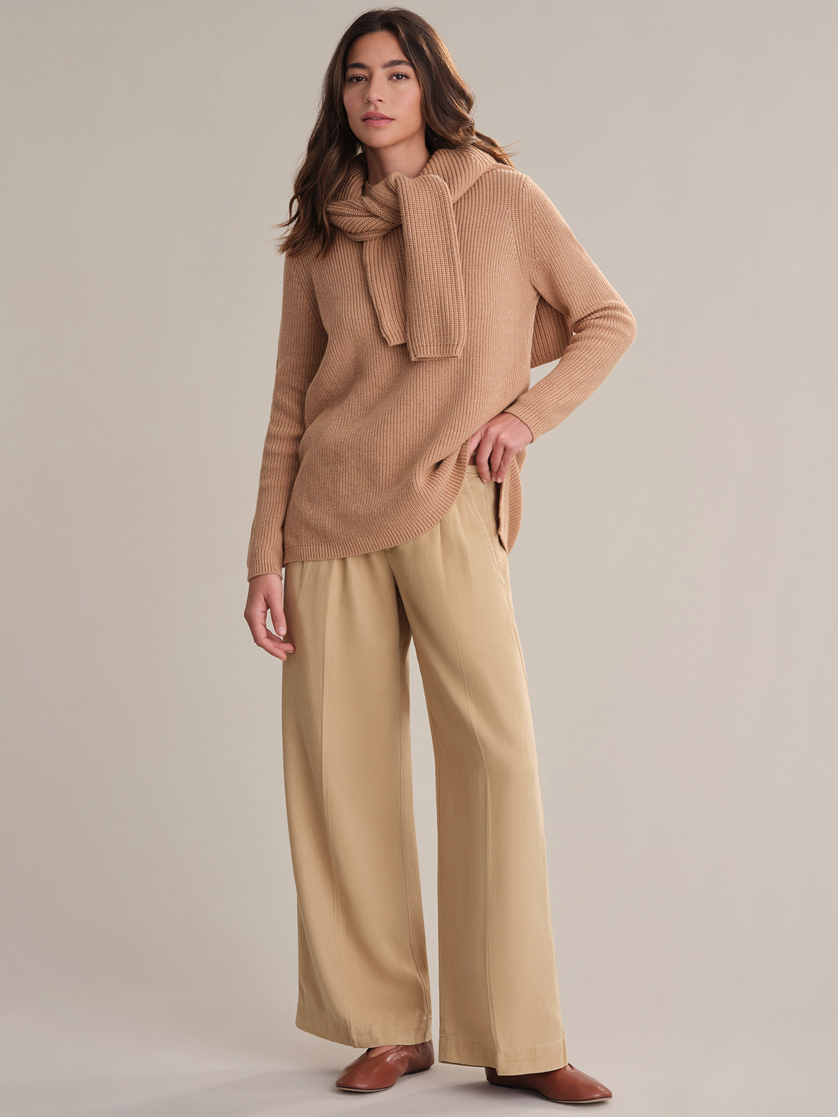Emma Women's Crewneck Shaker Stitch Cotton Sweater | Soft Casual Knit Pullover | Perfect for Fall Layering & Cozy Winter Outfits