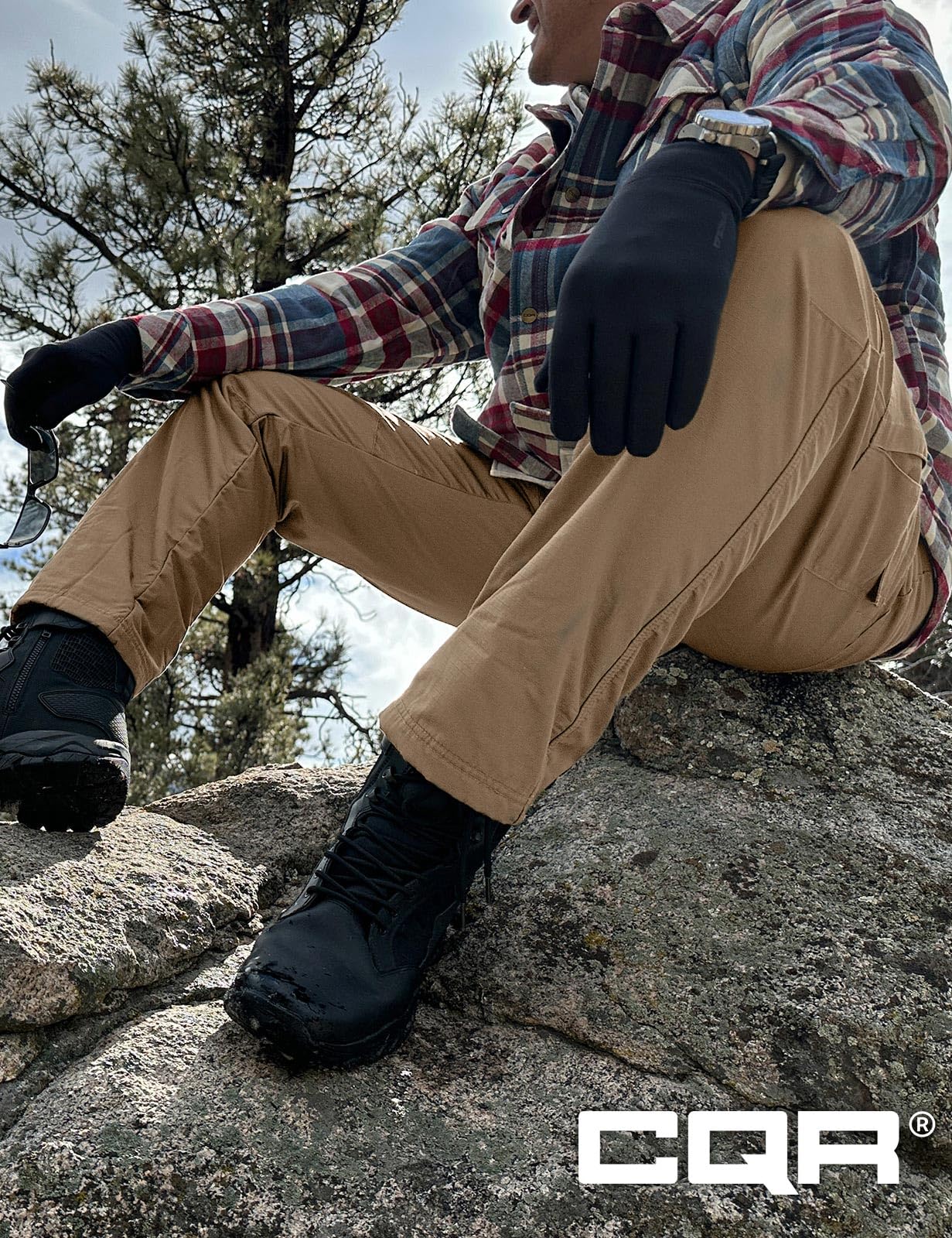 CQR Men's Winter Tactical Pants - Fleece Lined Thermal Hiking & Work Pants for Outdoor Activities, Snow Skiing & Cold Weather Adventures | Durable Cargo Pants for Hunting, Camping & Winter Sports