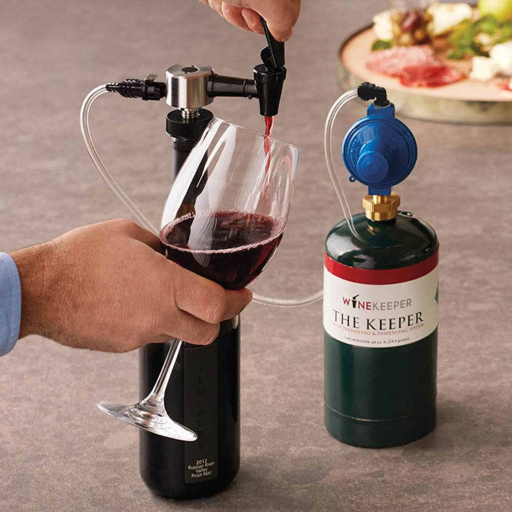 WineKeeper Basic 750ml Wine Preserver with Nitrogen - Keep Wine Fresh for Weeks | Ideal for Home Bars, Restaurants & Wine Enthusiasts