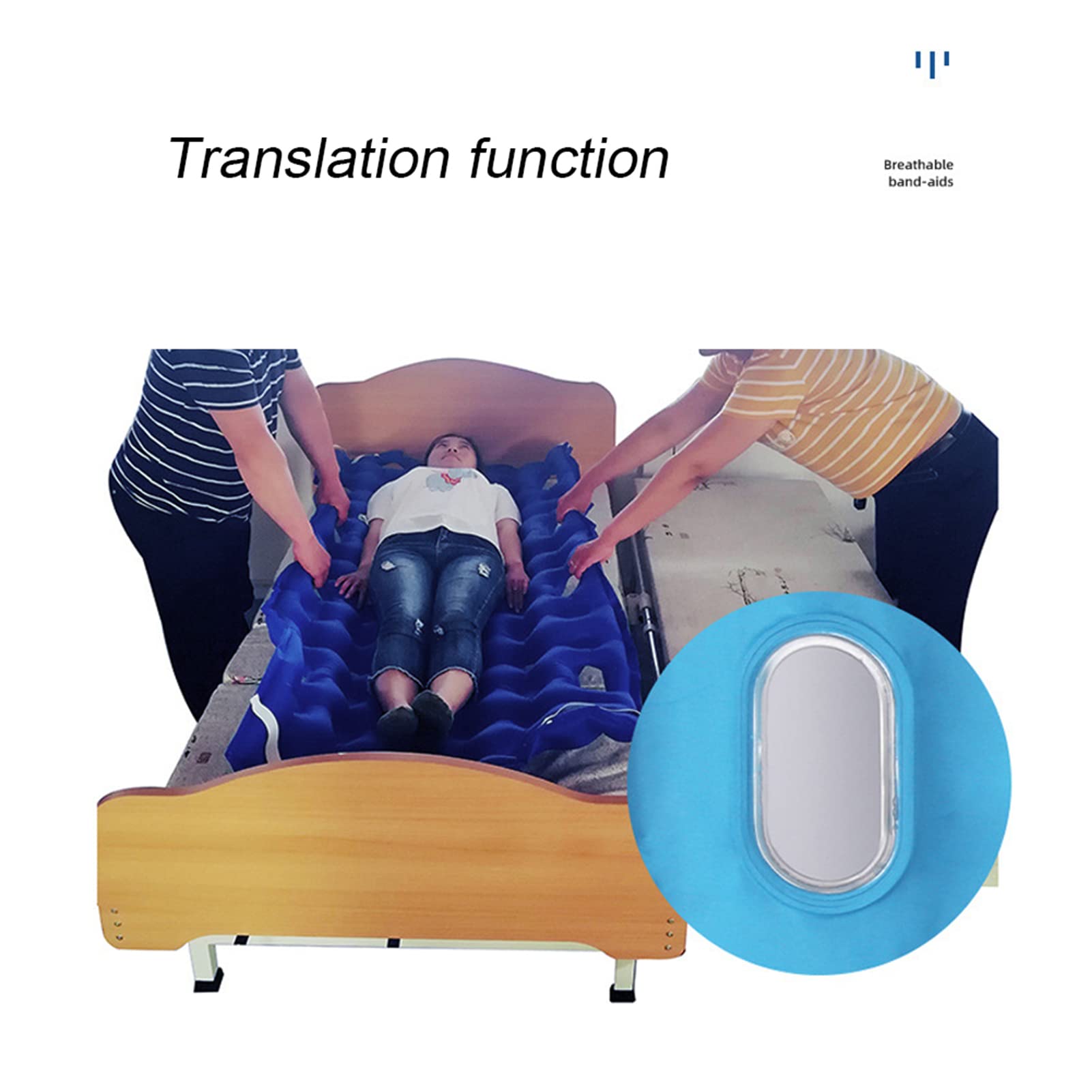 Alternating Air Pressure Mattress Pad with Pump - Inflatable Anti-Bedsore Mattress Topper for Elderly & Bedridden Patients - Includes Fixation Belt & Handle - Ideal for Home Care, Hospitals & Long-Term Patient Comfort