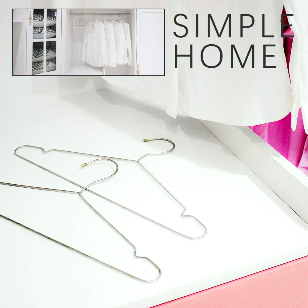 60 Pack Stainless Steel Heavy Duty Clothes Hangers - 16.5 Inch Metal Wire Hangers for Durable Garment Storage (Ideal for Closet Organization, Laundry Room & Dry Cleaning Use)