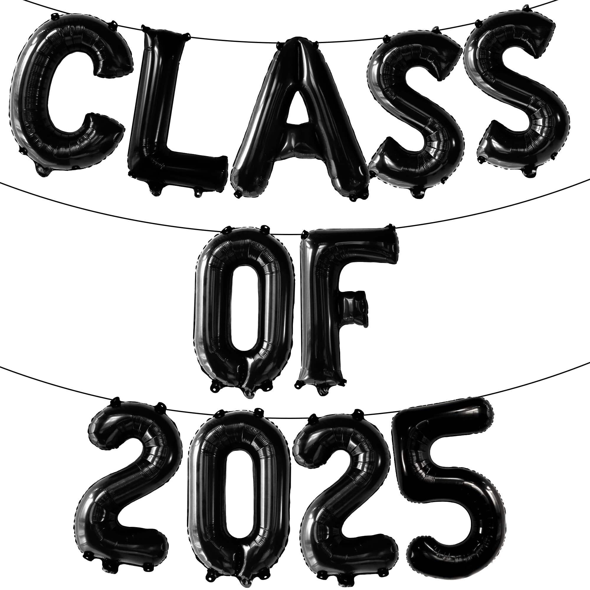 Class of 2025 Graduation Balloons - 16 Inch Black Latex Balloons for High School & College Graduation Decorations - Perfect for Graduation Parties, Photo Backdrops & Celebration Decor