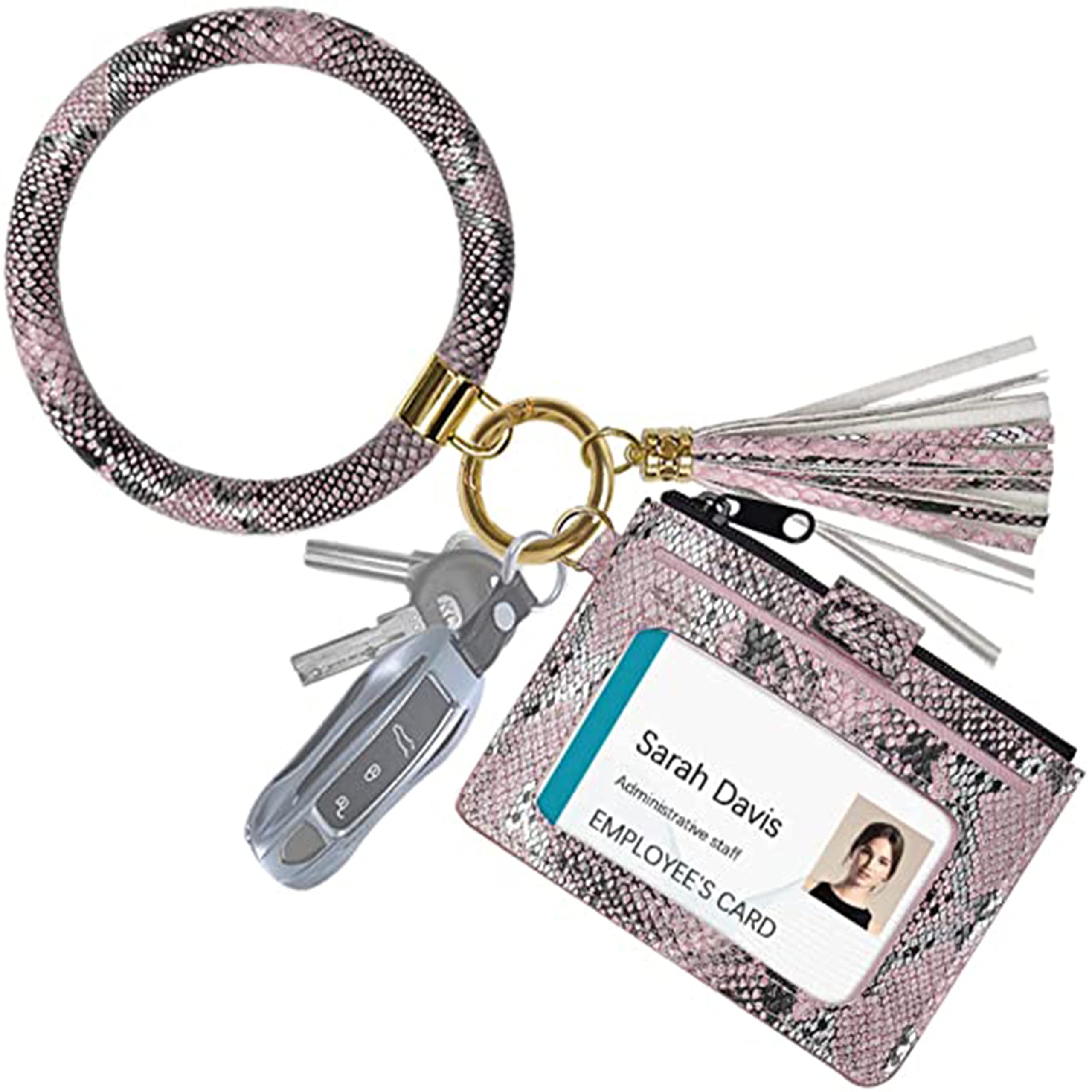 Stylish Unisex Bracelet Keychain Wallet - RFID Blocking Card Holder for Men & Women - Perfect for Travel, Gym, and Everyday Use