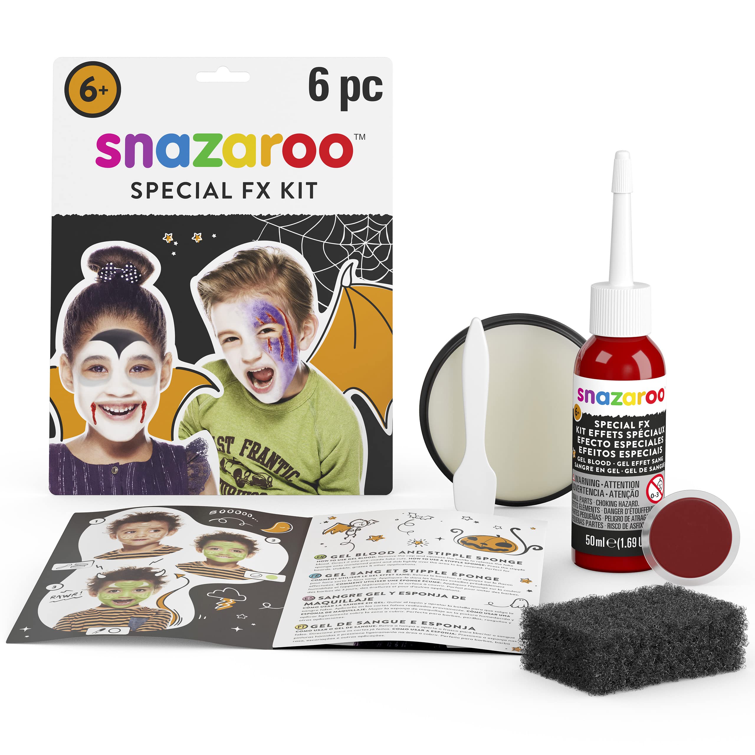 Snazaroo 1198227 Special Effects Face Paint Kit - Professional Halloween, Cosplay & Theater Makeup for Kids & Adults - Water-Based, Hypoallergenic & Easy to Remove