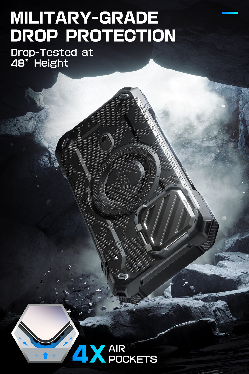 iPhone 15 Pro Max 6.7 Inch Unicorn Beetle MAG XT MagSafe Protective Case - Black Camo Design | Shockproof & Drop Protection | Perfect for Outdoor Adventures & Daily Use