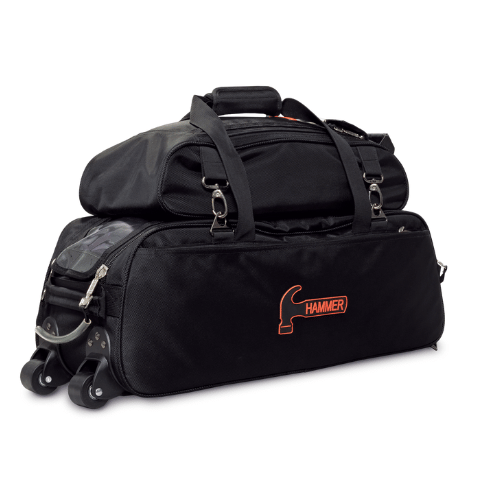 Premium Slim Triple Tote with Shoe Pouch - Stylish Black Bowling Bag for Women | Perfect for Gym, Work, Travel & Everyday Use
