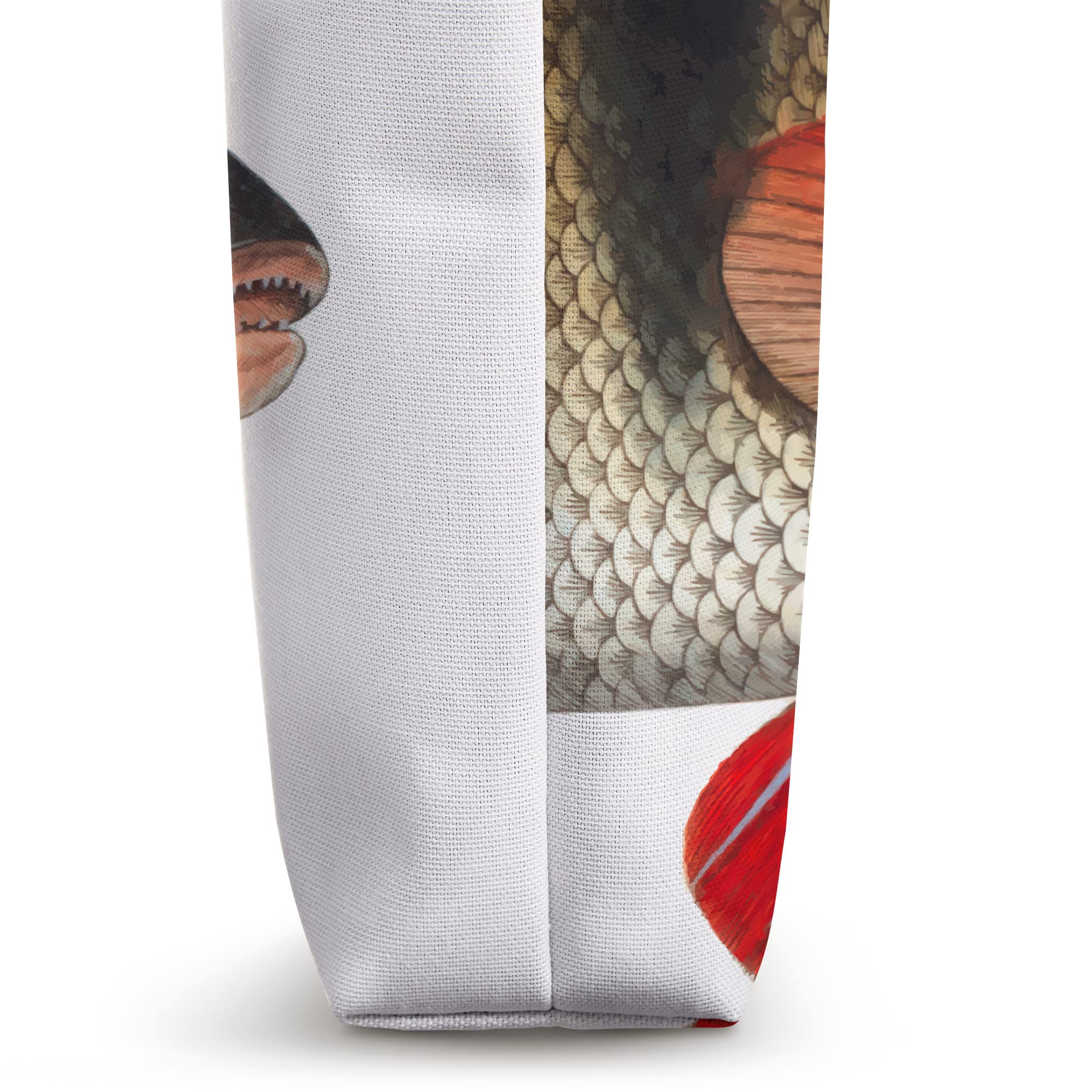Perch Fish Tote Bag - Durable Canvas Shopping Bag with Fish Print - Perfect for Grocery Shopping, Beach Trips & Farmers Market